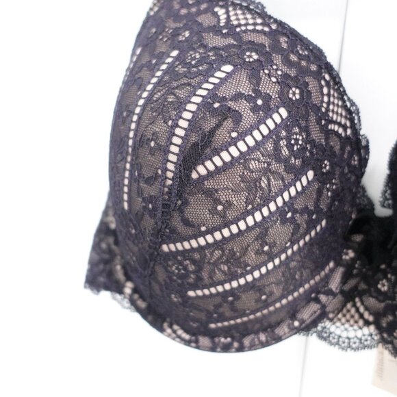 NEW Dorina Celine Light Padded Lace Demi Bra Black Size 38F - Picture 3 of 4